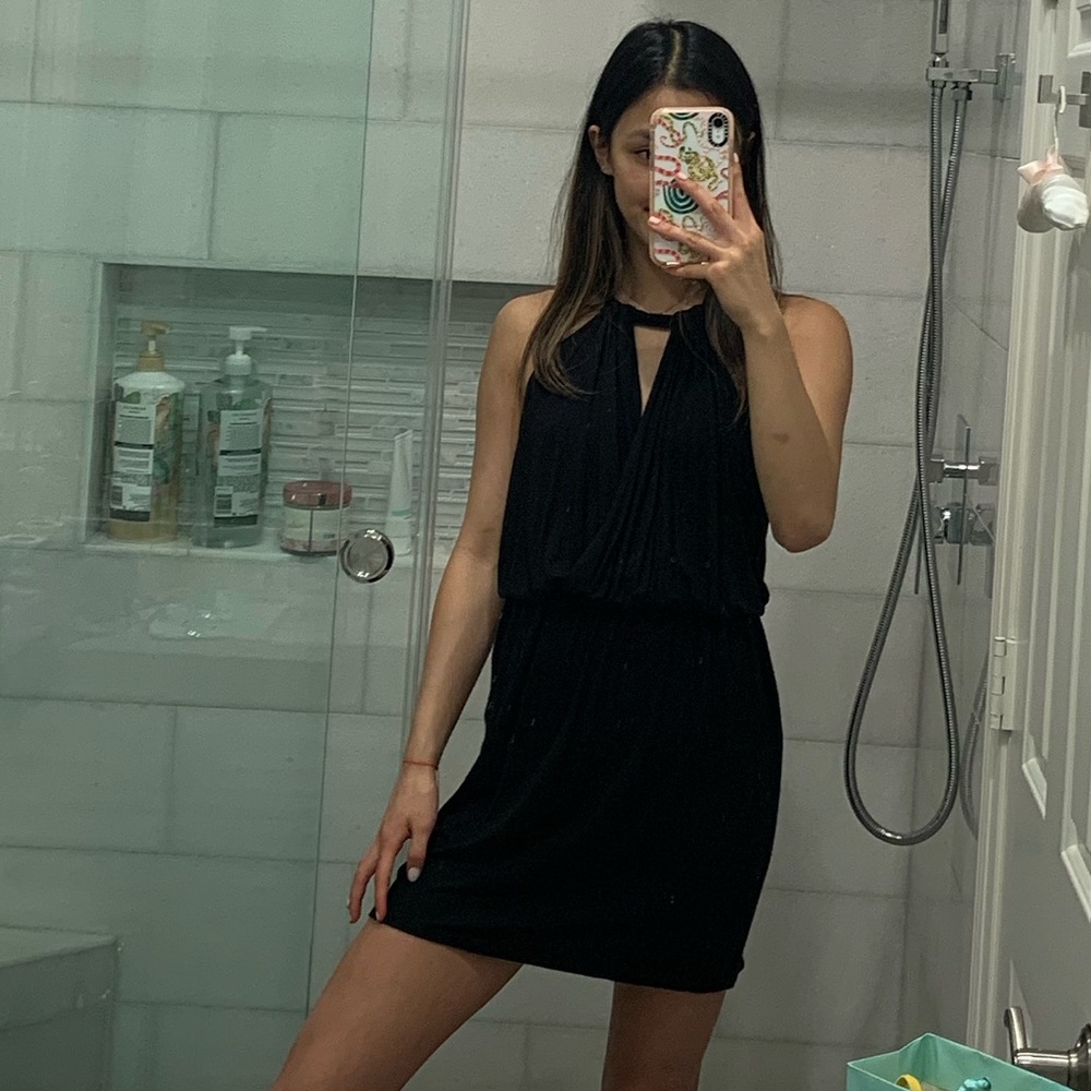 Black halter dress